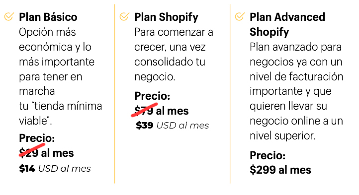 Planes y precios Shopify México. 7 pasos para abrir una tienda en línea con Shopify Gratis.