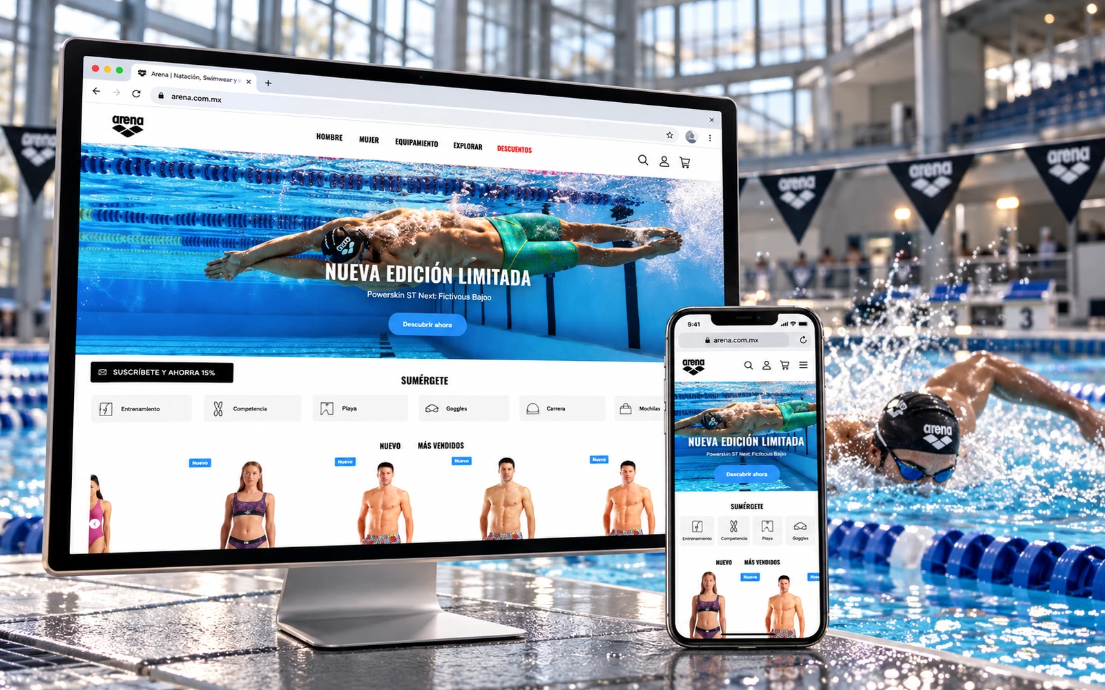 Arena Swimmwear: tienda en línea para natación competitiva