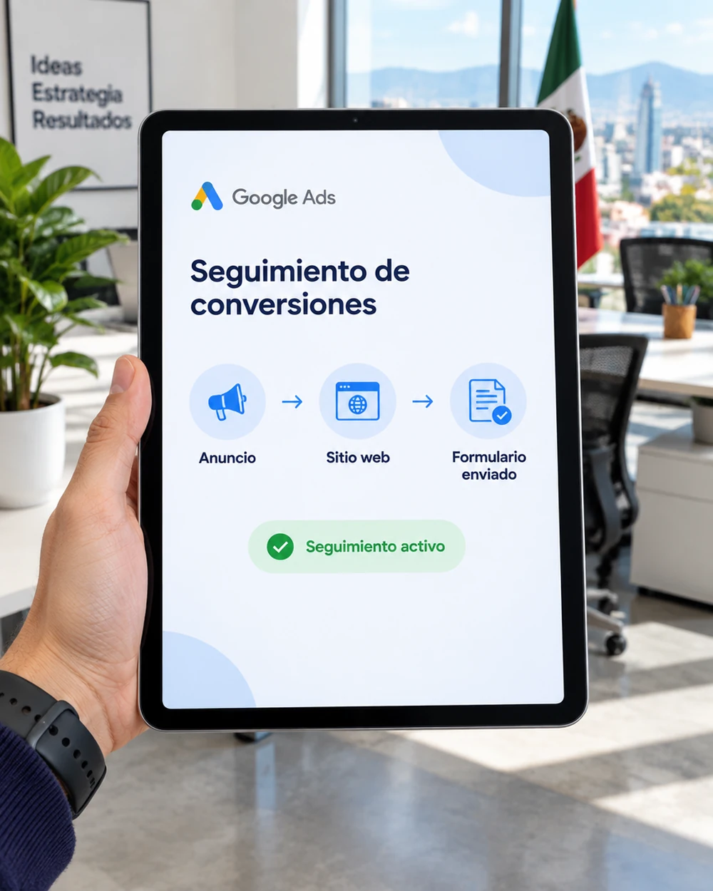Cuenta de Google Ads con seguimiento de conversiones activo