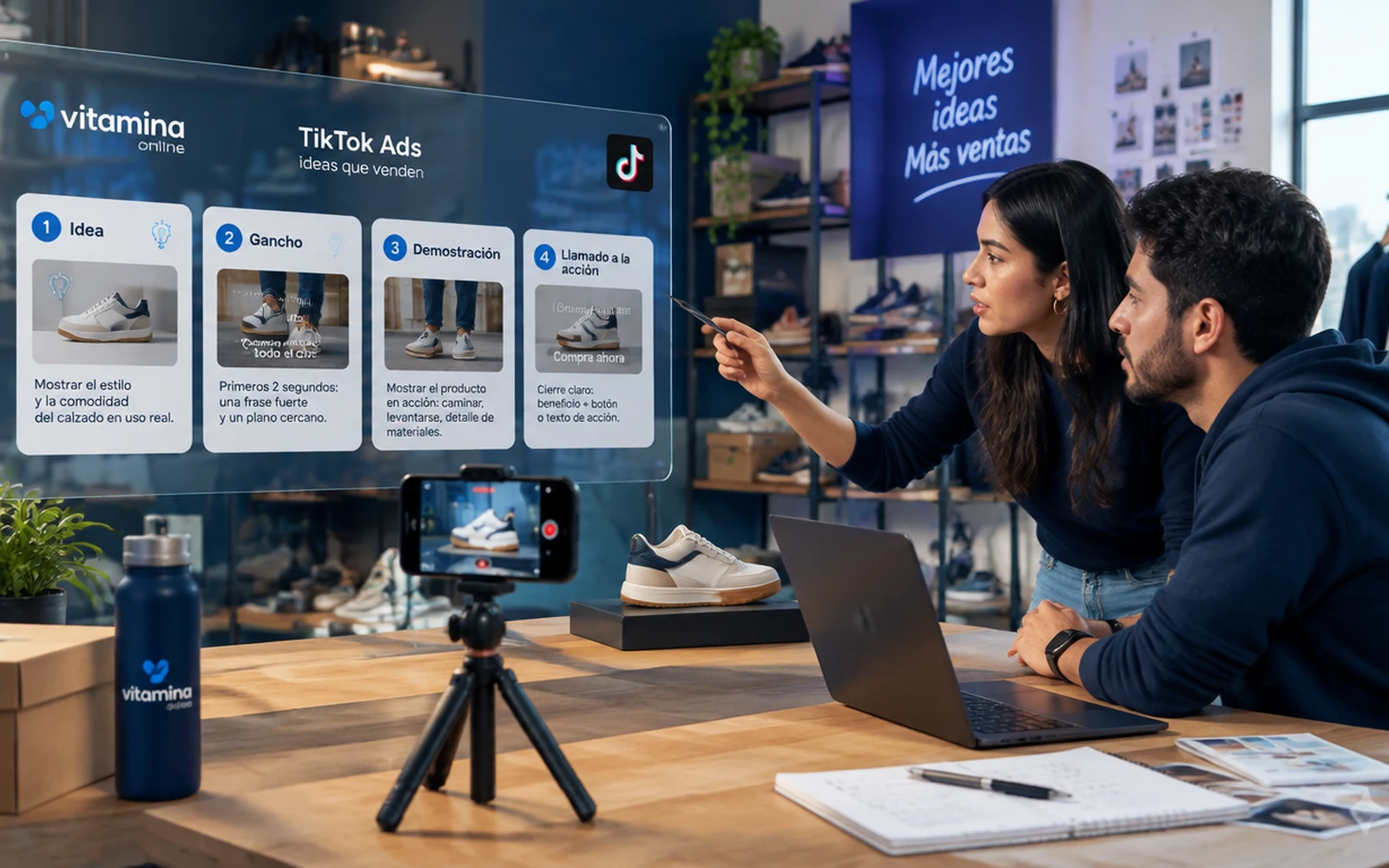 Equipo planeando contenido para campañas de TikTok Ads