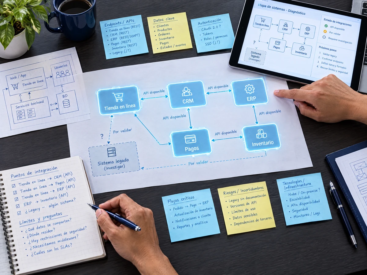 Diagrama de sistemas antes de un desarrollo a la medida