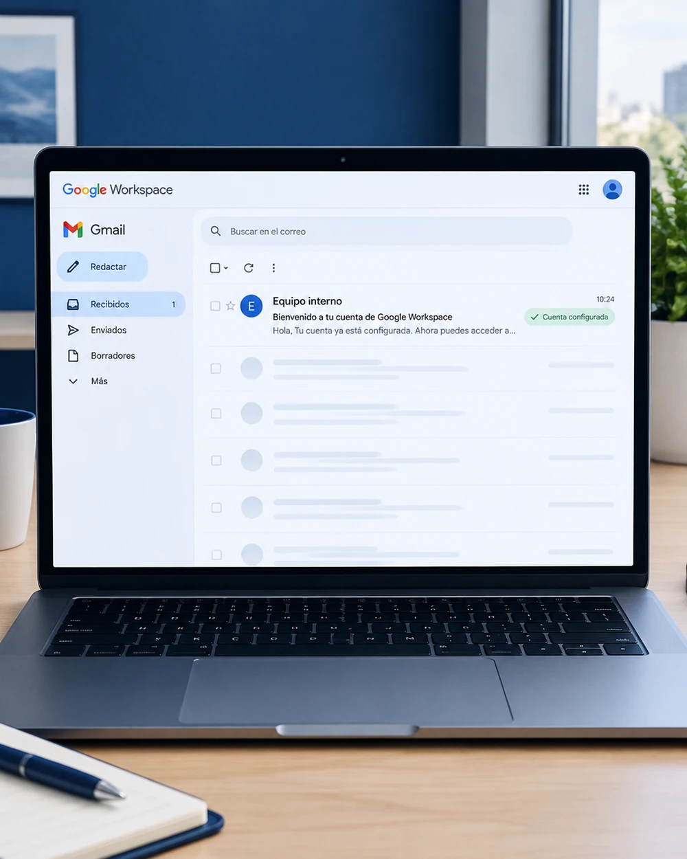 Bandeja de Google Workspace configurada