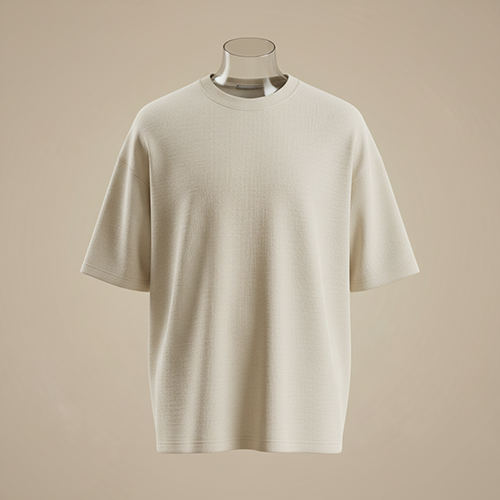 Vista previa: playera sobre ciclorama neutro, textura textil