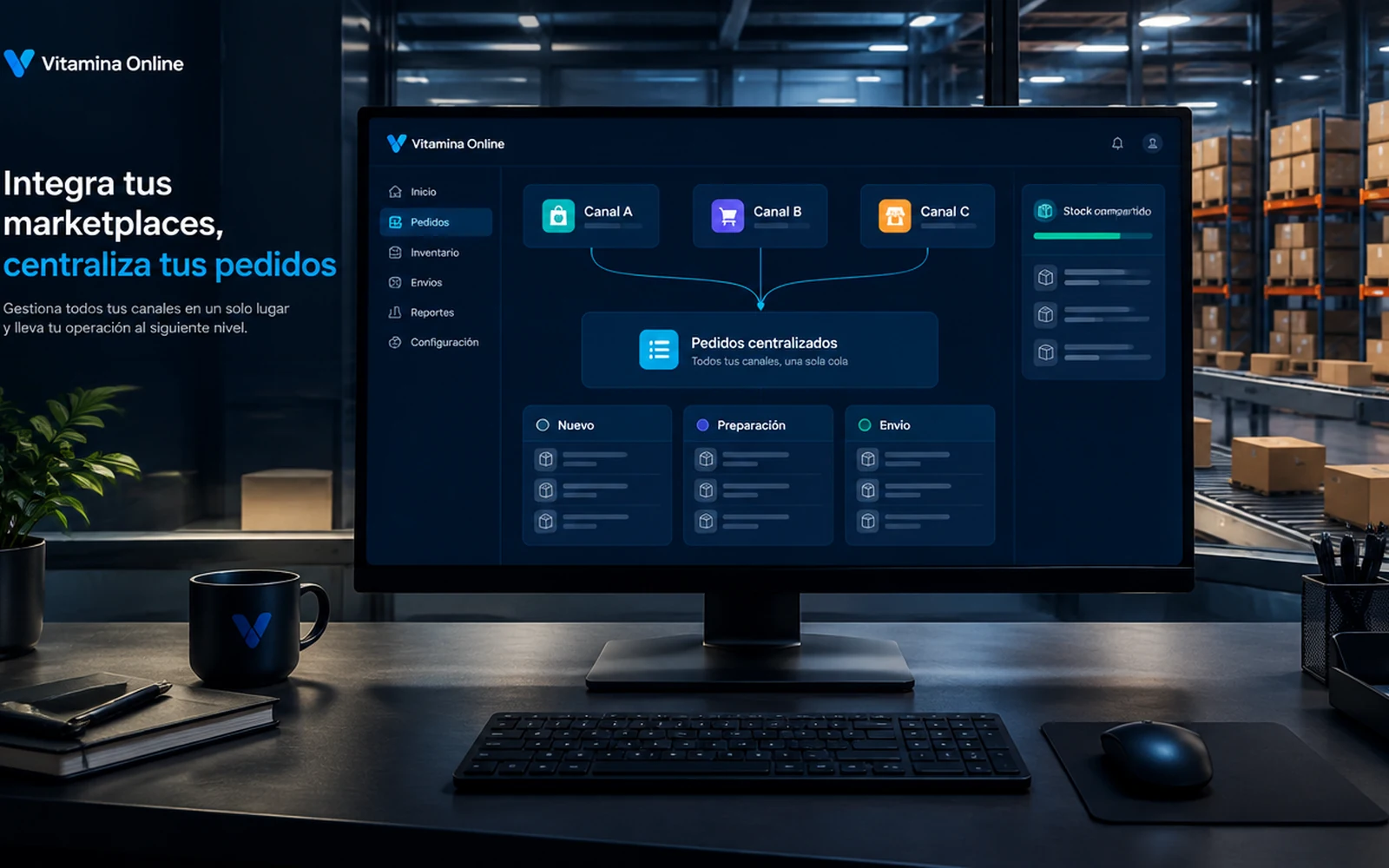 Panel de pedidos centralizados de varios marketplaces