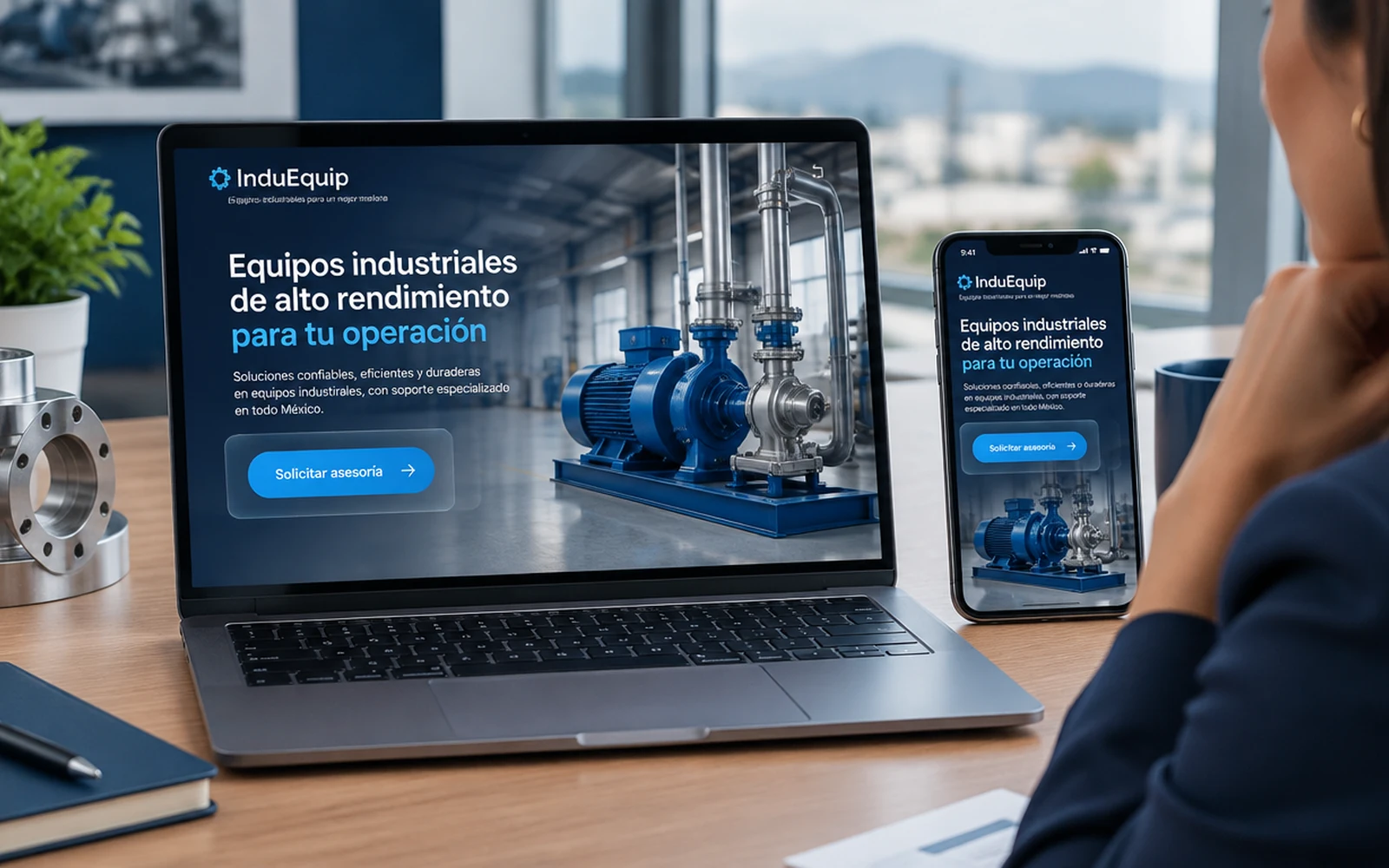 Landing page enfocada en una sola acción, vista en celular y escritorio